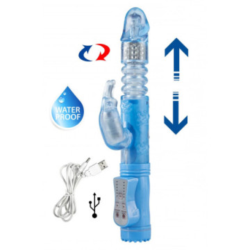 vibratore rabbit dildo vibrante fallo con stimolatore clitoride su e giù