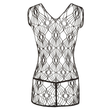 intimo sexy mini abito donna aderente nero a rete lingerie hot trasparente