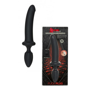 fallo doppio realistico e plug vaginale anale in silicone dildo butt nero fuck 10