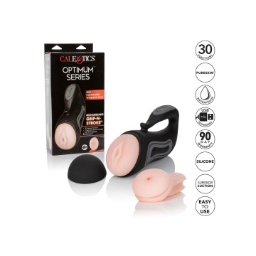 Masturbatore doppio vagina ano massaggiatore per pene stimolatore ricaricabile