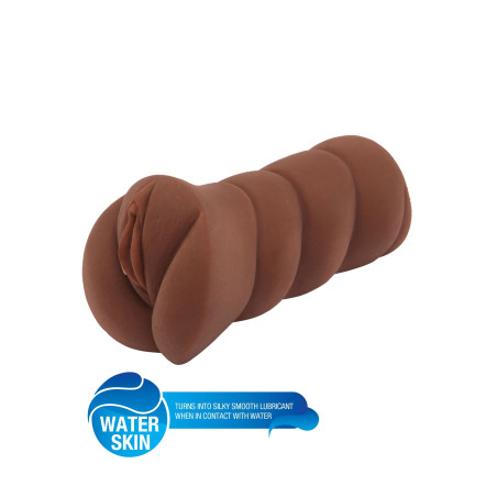 Masturbatore vagina finta realistico massaggiatore per pene bangers brown