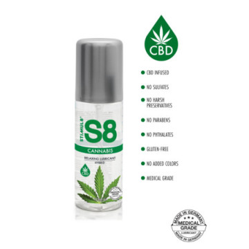 Lubrificante intimo gel vaginale anale cbd mariuana cannabis a base acqua in silicone ibrido S8 100  ml