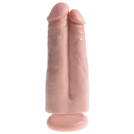 Fallo vaginale dildo realistico con ventosa king cock doppio 7 caramel two in one