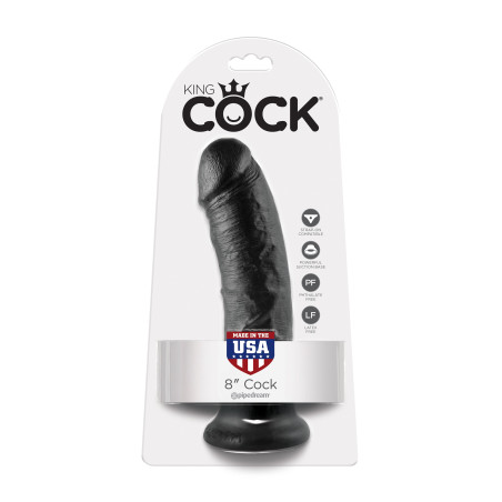 Fallo vaginale king cock realistico dildo vaginale con ventosa 8 Nero black